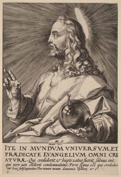Kristus som Salvator Mundi af Hendrick Goltzius