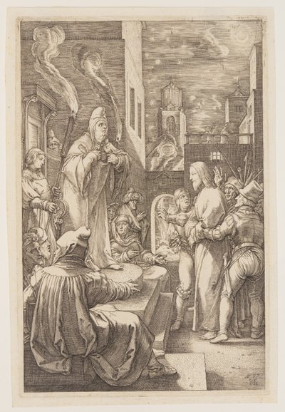 Kristus foran Kajfas, fra The Passion af Hendrick Goltzius