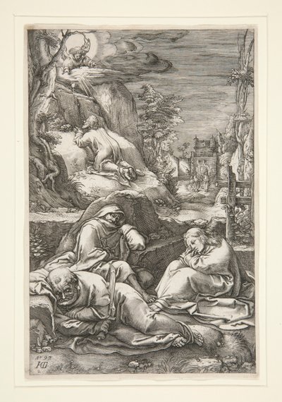 Kristus på Oliebjerget / Kvalen i haven af Hendrick Goltzius