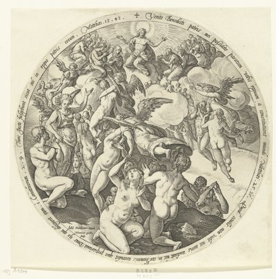 De velsignede modtages i himlen The Last Judgment (serietitel) af Hendrick Goltzius