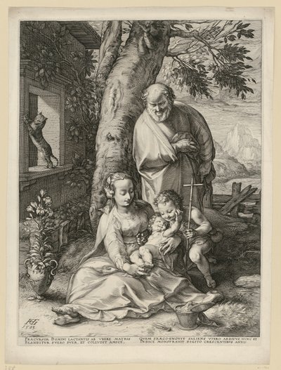 Den hellige familie med Johannesbarnet af Hendrick Goltzius