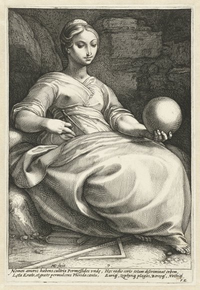 Erato The Nine Muses (serietitel) af Hendrick Goltzius