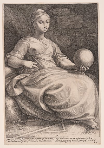 Erato, den lyriske poesis muse, fra De ni muser af Hendrick Goltzius