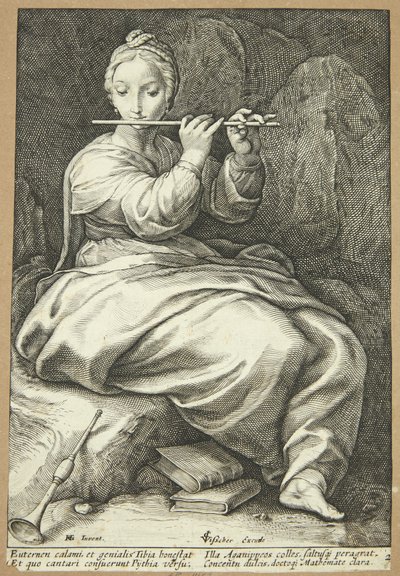 Euterpe af Hendrick Goltzius