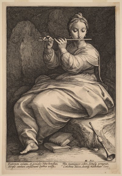 Euterpe af Hendrick Goltzius