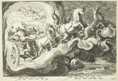 Faeton kører solvognen af Hendrick Goltzius