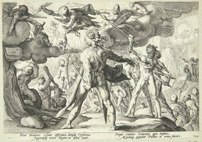 Giganterne stormer himlene af Hendrick Goltzius