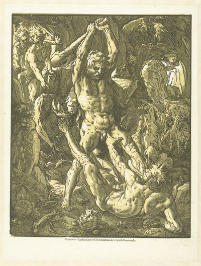 Hercules en Cacus af Hendrick Goltzius