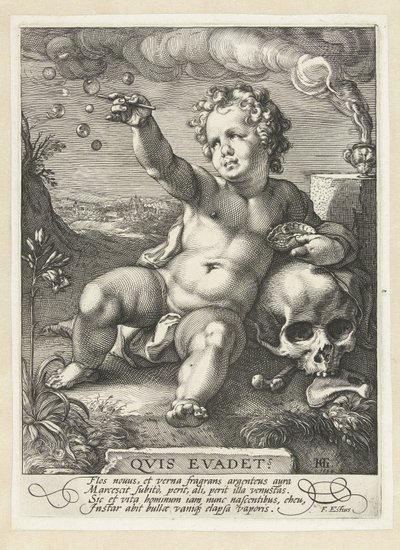 Homo bulla Hvem undgik? (titel på objekt) af Hendrick Goltzius
