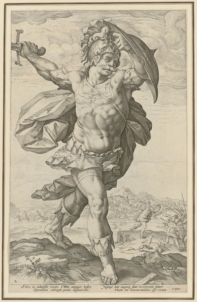 Horatius Cocles, blad 2 i serien »Romerske helte« af Hendrick Goltzius