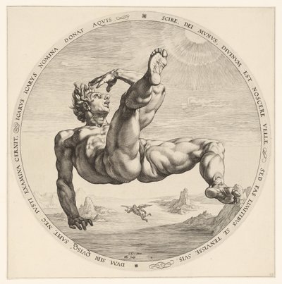 Icarus De vier vallers (serietitel) af Hendrick Goltzius