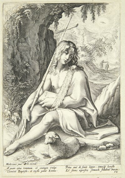 Johannes Døberen i ørkenen af Hendrick Goltzius