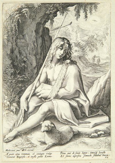 Johannes Døberen i ørkenen af Hendrick Goltzius