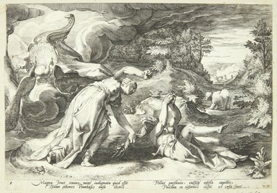 Juno forvandler Kallisto til en bjørn af Hendrick Goltzius