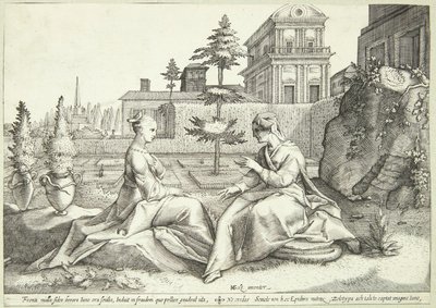 Juno i forklædning som Beroë advarer Semele af Hendrick Goltzius