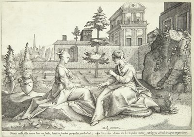 Juno i forklædning som Beroë advarer Semele af Hendrick Goltzius