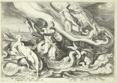 Juno klager over Kallisto til Okeanos og Tethys af Hendrick Goltzius