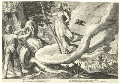 Kadmos sår dragens tænder af Hendrick Goltzius