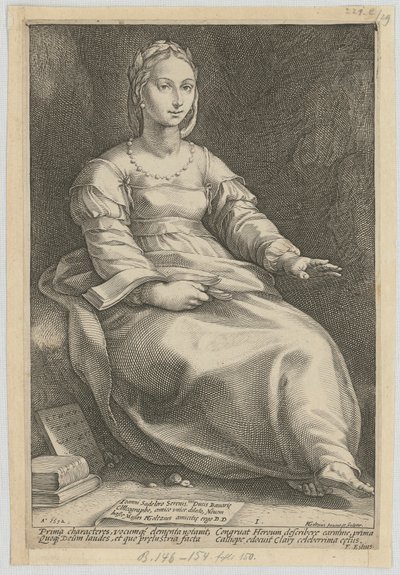 Kalliope, blad 1 i serien »De ni muser« af Hendrick Goltzius