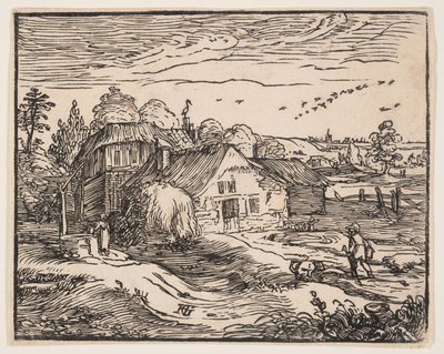 Landskab med bondegård af Hendrick Goltzius
