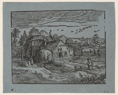 Landskab med bondegård af Hendrick Goltzius