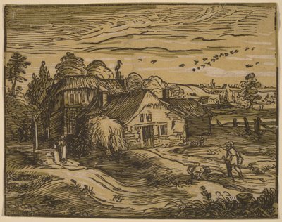 Landskab med en gård af Hendrick Goltzius