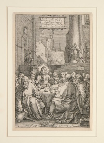 Sidste nadver, fra The Passion, nr. 1 i en serie på 12 graveringer af Hendrick Goltzius