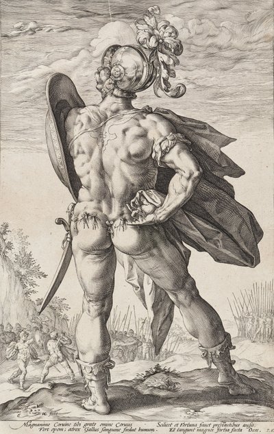 Marcus Valerius Corvus (Romerske helte, blad 6) af Hendrick Goltzius