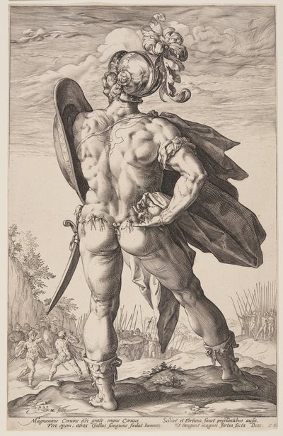 Marcus Valerius Corvus, fra De romerske helte af Hendrick Goltzius