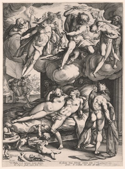Mars og Venus overraskes af Vulcan af Hendrick Goltzius