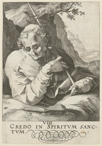 Matthæus, blad 9 i serien „Kristus, de tolv apostle og Paulus“ af Hendrick Goltzius