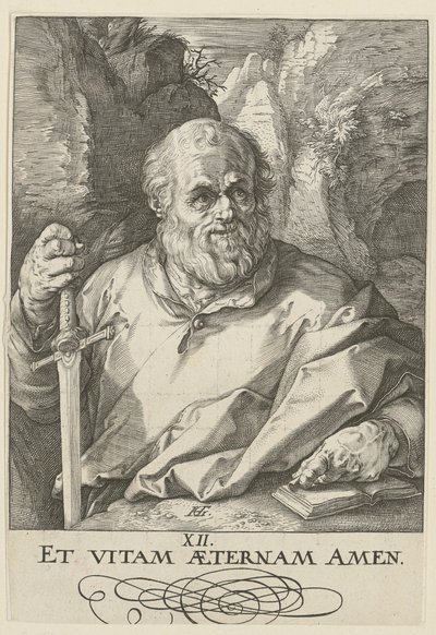 Matthias, ark 13 i serien »Kristus, de tolv apostle og Paulus« af Hendrick Goltzius