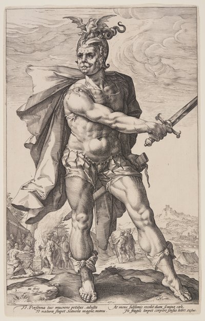 Mucius Scaevola, fra De romerske helte af Hendrick Goltzius