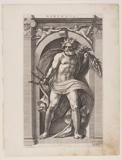 Neptunus, fra Otte hedenske guder af Hendrick Goltzius