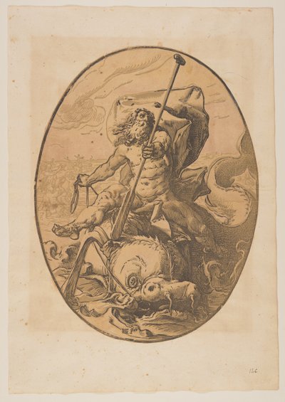 Oceanus, fra guderne af Hendrick Goltzius