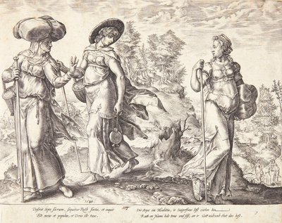 Orpa forlader Ruth og Naomi af Hendrick Goltzius