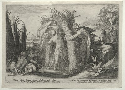 Pan forfølger Syrinx af Hendrick Goltzius