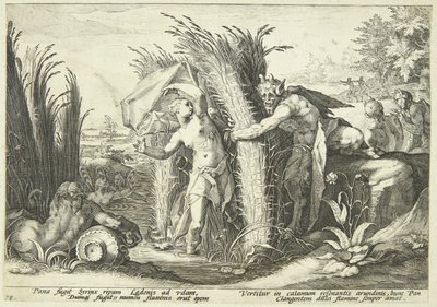 Pan og Syrinx af Hendrick Goltzius