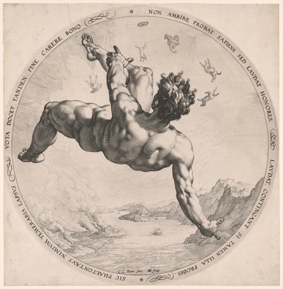 Phaeton, fra De fire skændsler af Hendrick Goltzius
