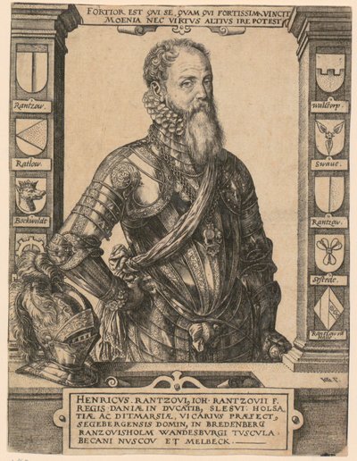 Portræt af Henricus Rantzovius [Heinrich von Rantzau] af Hendrick Goltzius