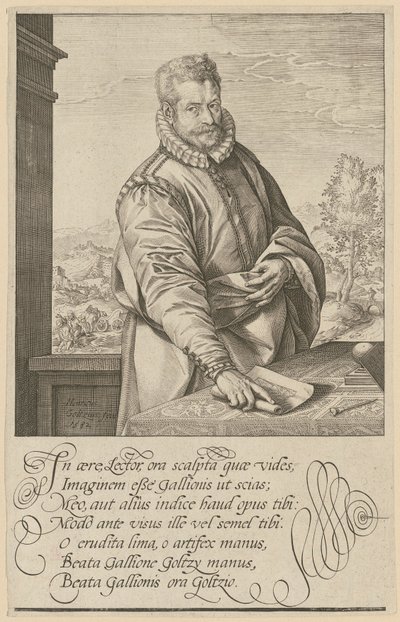Portræt af Philips Galle af Hendrick Goltzius