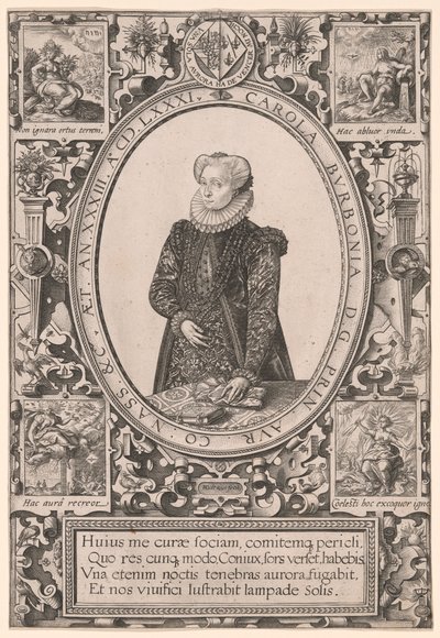 Portræt af Charlotte de Bourbon af Hendrick Goltzius