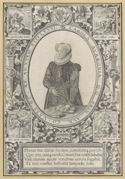 Portræt af Charlotte af Bourbon af Hendrick Goltzius