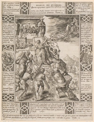 Regnum Dei quaerere, side 4 i serien »Allegorier om den kristne tro« af Hendrick Goltzius