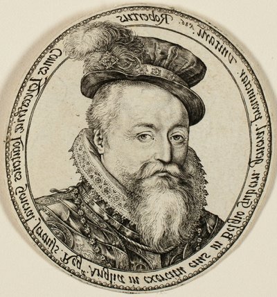Robert Dudley, jarl af Leicester (1532-1588), engelsk adelsmand, generalguvernør i De Forenede Provinser i 1585-87 af Hendrick Goltzius