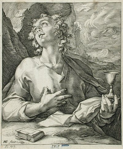 Sankt Johannes Evangelisten af Hendrick Goltzius