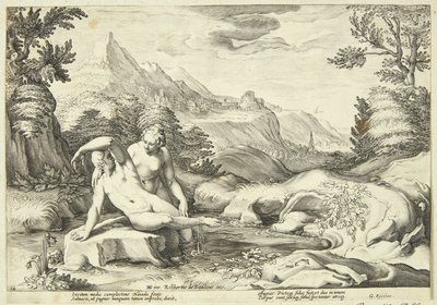 Salmacis og Hermafroditos af Hendrick Goltzius