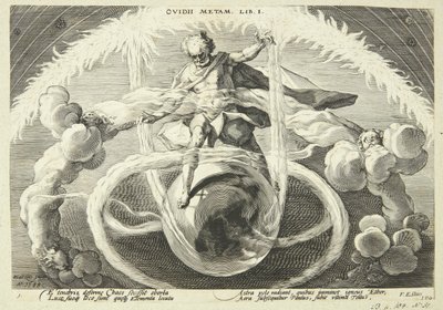 Skabelsen af de fire elementer af Hendrick Goltzius