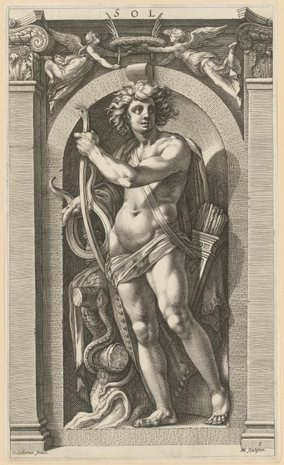 Sol, blad 5 i serien «Otte antikke guddomme» af Hendrick Goltzius