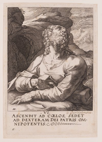 Bartholomæus, fra Kristus, apostlene og Paulus med trosbekendelsen af Hendrick Goltzius